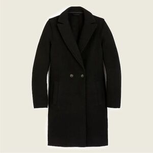 J. Crew Wool Coat Black Daphne Topcoat Italian Boiled Wool
